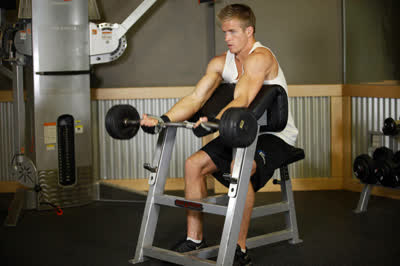 Curl no banco Scott