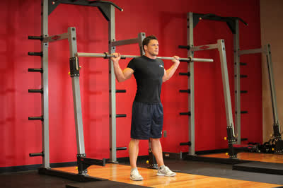 Flexão lateral com barra